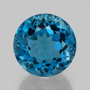 Topázio azul natural 2,88ct, corte redondo, VVS-VS