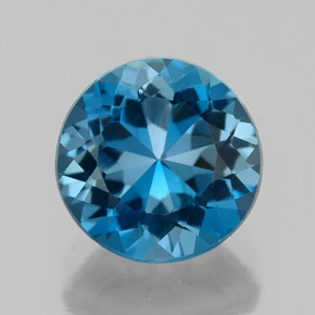 Topázio azul natural 2,14ct, corte redondo, VVS-VS