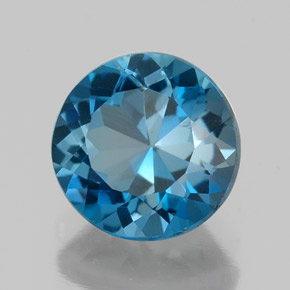 Topázio azul natural 2,14ct, corte redondo, VVS-VS