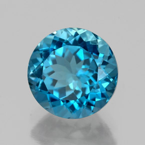 Topázio azul natural 2,35ct, corte redondo, VVS-VS