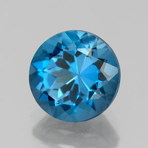 Topázio azul natural 2,34ct, corte redondo, VVS
