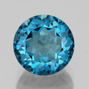 Topázio azul natural 2,48ct, corte redondo, VS