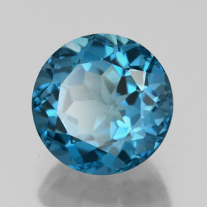 Topázio azul natural 2,48ct, corte redondo, VS
