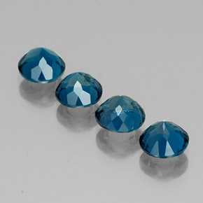 Pedras preciosas de topázio azul natural de  ct, corte redondo, VVS-VS
