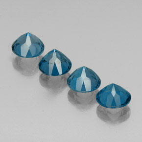 Pedras preciosas de topázio azul natural de  ct, corte redondo, VVS-VS