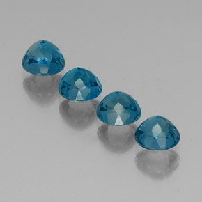 Pedras preciosas de topázio azul natural de  ct, corte redondo, VVS-VS