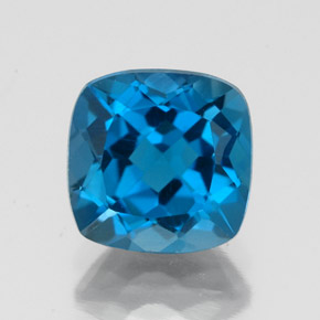 Topázio azul natural 2,84ct, almofada cortada, VS