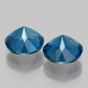 Pedras preciosas de topázio azul natural de  ct, corte redondo, VVS-VS