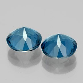 Pedras preciosas de topázio azul natural de  ct, corte redondo, VVS-VS