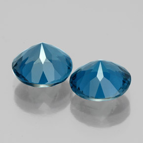 Pedras preciosas de topázio azul natural de  ct, corte redondo, VS