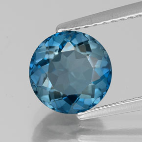 Topázio azul natural 2,52ct, corte redondo, VVS