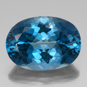 Topázio azul natural 42,34ct, corte oval, VVS