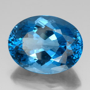 Topázio azul natural 43,70ct, corte oval, VVS