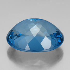 Topázio azul natural 43,70ct, corte oval, VVS