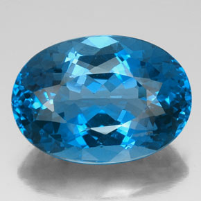 Topázio azul natural 46,22ct, corte oval, VVS