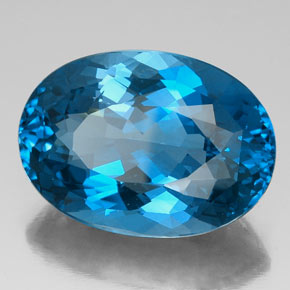 Topázio azul natural 46,22ct, corte oval, VVS