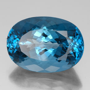 Topázio azul natural 44,21ct, corte oval, VVS