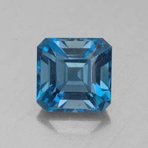 Topázio azul natural 3,41ct, corte esmeralda, VS-SI