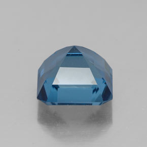 Topázio azul natural 3,41ct, corte esmeralda, VS-SI