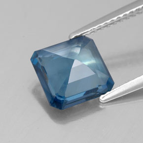 Topázio azul natural 2,72ct, corte esmeralda, VS