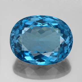Topázio azul natural 15,18ct, corte oval, VVS-VS