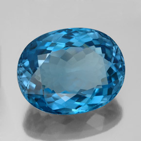 Topázio azul natural 15,18ct, corte oval, VVS-VS