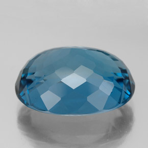 Topázio azul natural 15,18ct, corte oval, VVS-VS