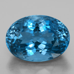 Topázio azul natural 15,02ct, corte oval, VS