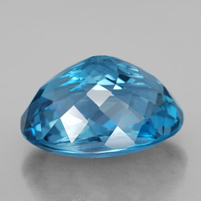 Topázio azul natural 15,02ct, corte oval, VS