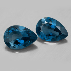 Pedras preciosas de topázio azul natural de  ct, formato de pêra, VVS-VS