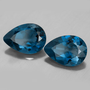 Pedras preciosas de topázio azul natural de  ct, formato de pêra, VVS-VS