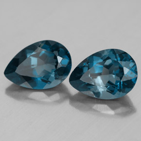 Pedras preciosas de topázio azul natural de  ct, formato de pêra, VVS