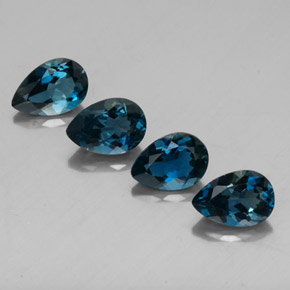 Pedras preciosas de topázio azul natural de  ct, formato de pêra, VVS-VS