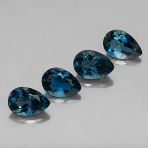 Pedras preciosas de topázio azul natural de  ct, formato de pêra, VVS-VS
