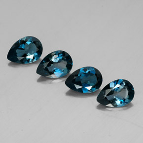 Pedras preciosas de topázio azul natural de  ct, formato de pêra, VVS-VS