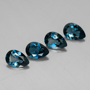 Pedras preciosas de topázio azul natural de  ct, formato de pêra, VVS-VS