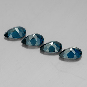 Pedras preciosas de topázio azul natural de  ct, formato de pêra, VVS-VS