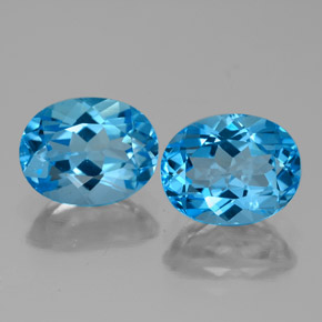 Pedras preciosas de topázio azul natural de 4,85 ct, corte oval, VVS-VS