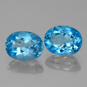 Pedras preciosas de topázio azul natural de 4,85 ct, corte oval, VVS-VS