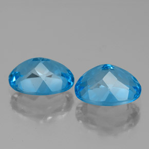 Pedras preciosas de topázio azul natural de 4,85 ct, corte oval, VVS-VS