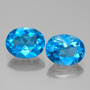Pedras preciosas de topázio azul natural de  ct, corte oval, VVS-VS