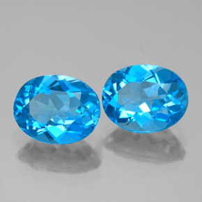 Pedras preciosas de topázio azul natural de  ct, corte oval, VVS-VS