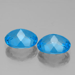 Pedras preciosas de topázio azul natural de  ct, corte oval, VVS-VS