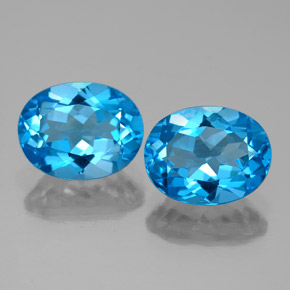 Pedras preciosas de topázio azul natural de  ct, corte oval, VVS-VS