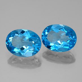 Pedras preciosas de topázio azul natural de  ct, corte oval, VVS-VS
