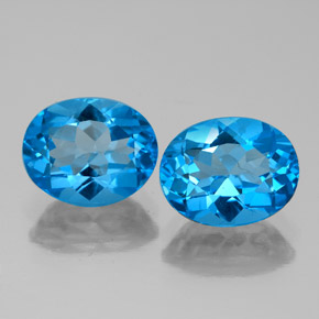 Pedras preciosas de topázio azul natural de  ct, corte oval, VVS-VS