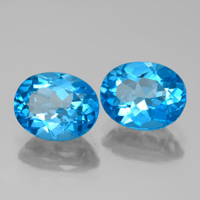 Pedras preciosas de topázio azul natural de  ct, corte oval, VVS-VS