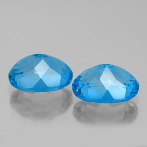 Pedras preciosas de topázio azul natural de  ct, corte oval, VVS-VS
