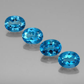 Pedras preciosas de topázio azul natural de  ct, corte oval, VVS-VS