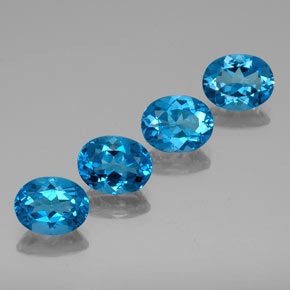 Pedras preciosas de topázio azul natural de  ct, corte oval, VVS-VS